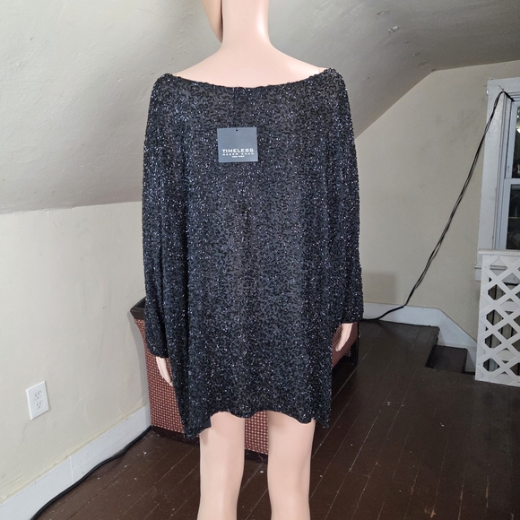 NWT Naeem Khan Timeless Black Beaded Tunic Top  XL Side Zippers Evening Party - Picture 6 of 15
